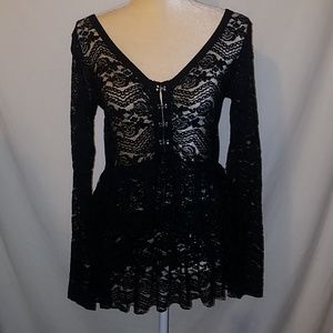 2/$30 Bethany Moda Large black lace blouse